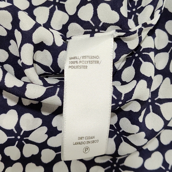 Rebecca Minkoff Women's 3/4 Sleeve Geometric Navy And White Blouse Shirt Size M - Picture 7 of 7